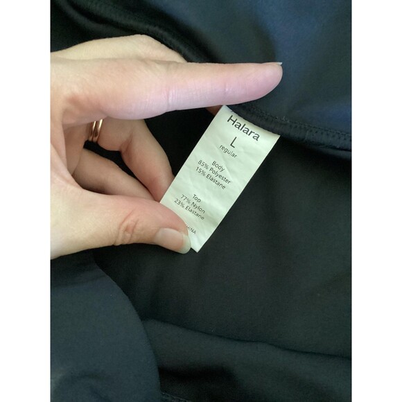 Halara Skort Womens Large Black Wrap Tulip Hem Built In Shorts Athletic A-Line - Picture 6 of 7